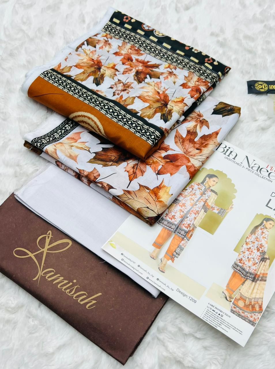 Bin Naeem Premium Printed Lawn 3 Piece Unstitched Suit