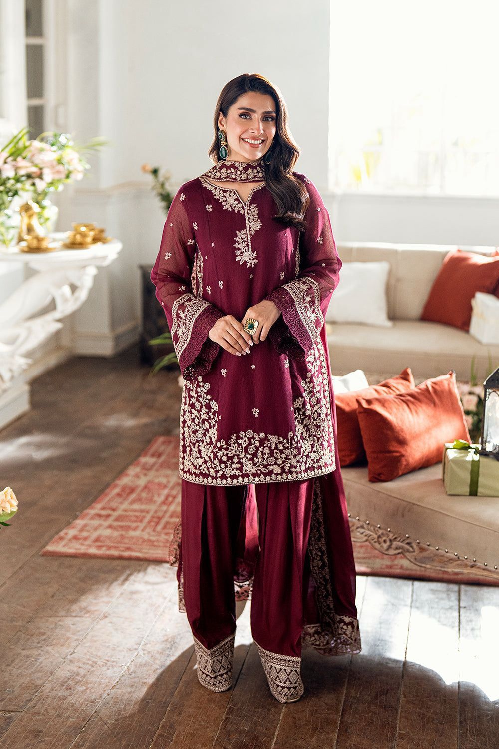 Azure 498 Airjet Lawn Heavy Embroidered 3 Piece Suit