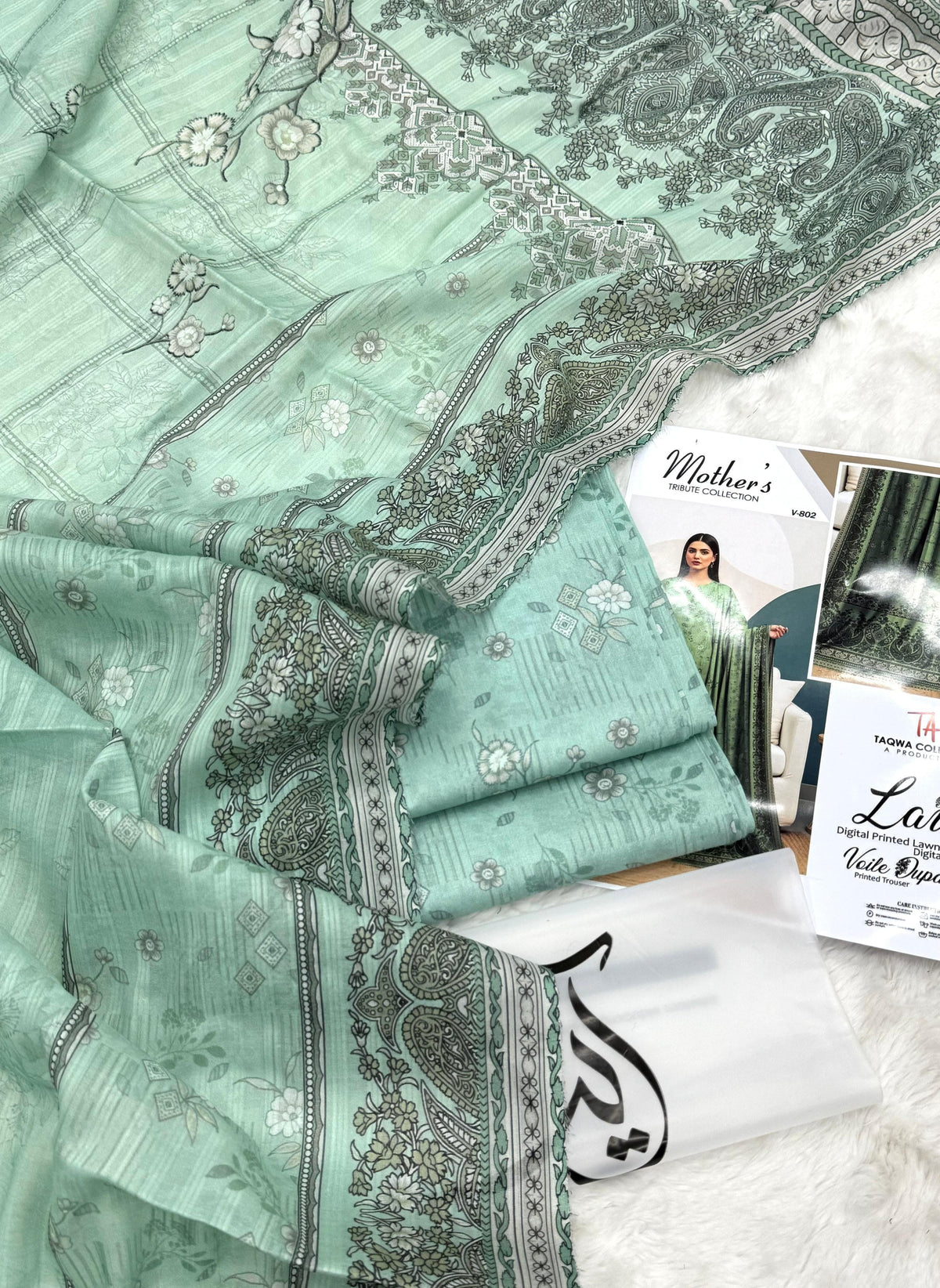 Mother Collection Original Digital Printed Lawn 3 Piece Suit