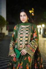 Shamoze Silk Embroidered Long Length 3 Piece Suit