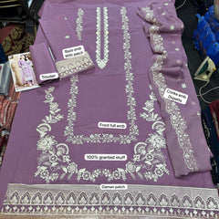 Zarqash Premium Lawn Unstitched Heavy Embroidered Suit with Crinkle Embroidered Dupatta