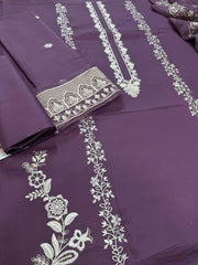 Zarqash Premium Lawn Unstitched Heavy Embroidered Suit with Crinkle Embroidered Dupatta