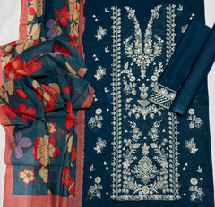 Mahnur 543 Airjet Lawn Heavy Embroidered 3 Piece Suit with Digital Print Dupatta