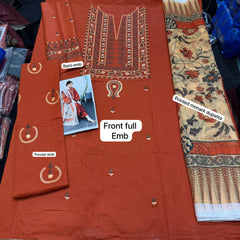Air Jet Lawn Heavy Embroidered 3 Piece Suit with Swiss Voil Dupatta