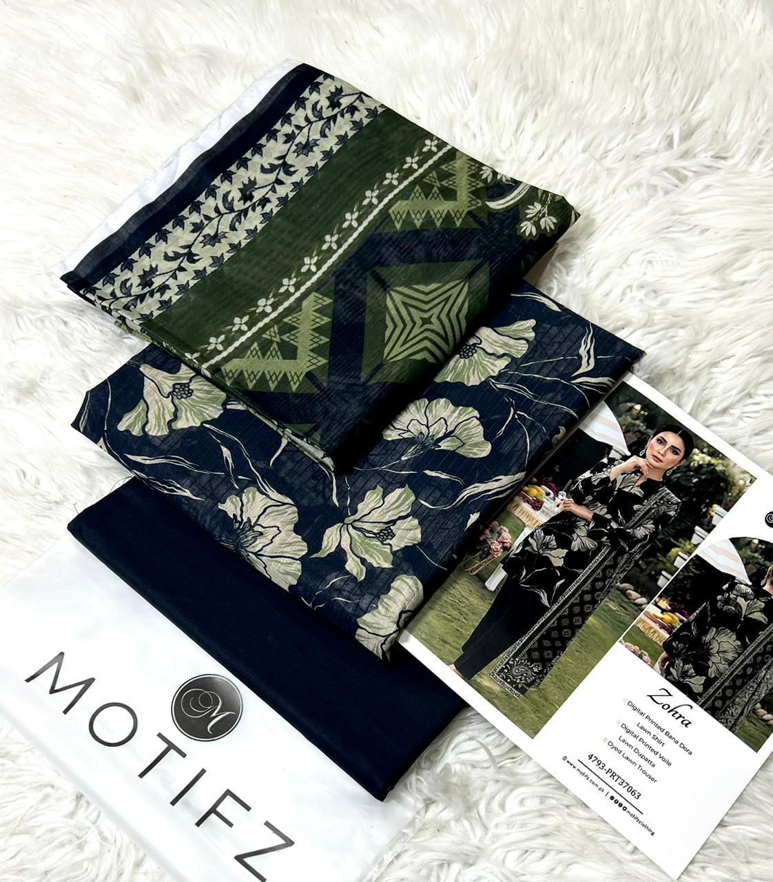 Motifz Premium Printed Lawn 3 Piece Unstitched Suit