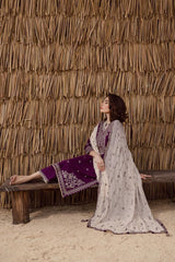 Batik Premium Lawn Sequence Embroidered 3 Piece Suit