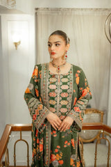 Shamoze Silk Embroidered Long Length 3 Piece Suit